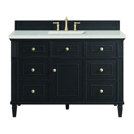 James Martin Vanities 48'' Single Vanity, Black Onyx w/ 3 CM Lime Delight Quartz Top 424-V48-BKO-3LDL